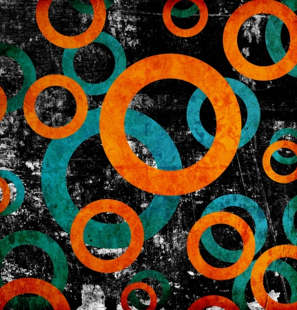 abstract background with circles on grunge backgroundの写真素材