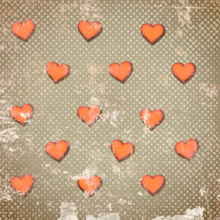 Abstract hearts on vintage backgroundの写真素材