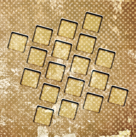 Abstract squares on grunge backgroundの写真素材