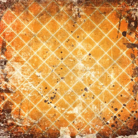 Gird on grunge orange backgroundの写真素材