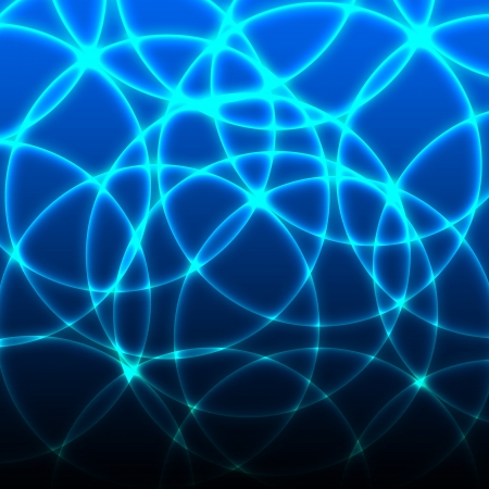 Glowing circles on blue grunge backgroundの写真素材