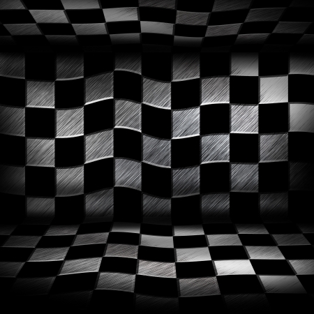 Grungy chessboard roomの写真素材