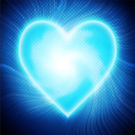 Heart on blue backgroundの写真素材