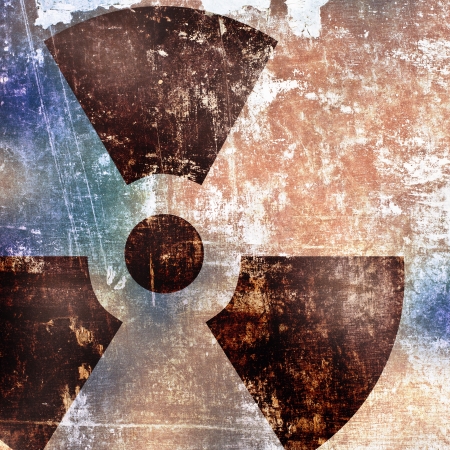 sign of radiation on grunge backgroundの写真素材