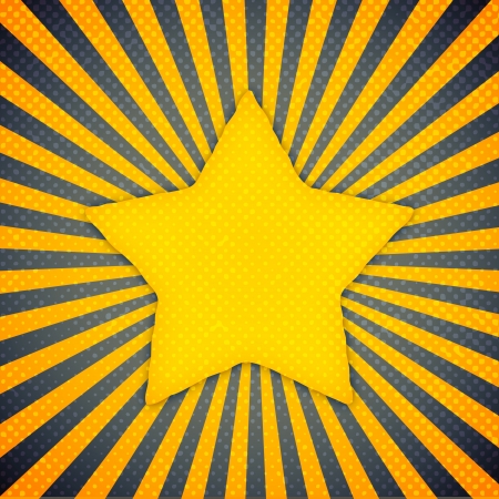 Yellow star on grunge backgroundの写真素材