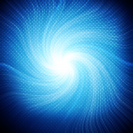 Abstract blue spiral over dark backgroundの写真素材