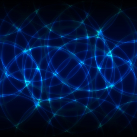 Glowing circles on blue grunge backgroundの写真素材
