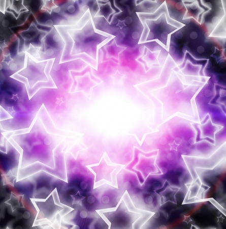 illustration of grunge wall with drawn glowing starsの写真素材