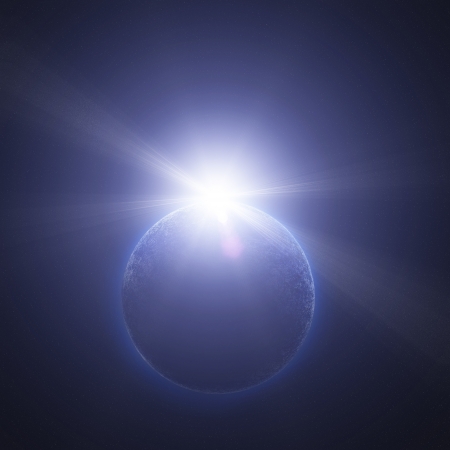 planet in space against the sun