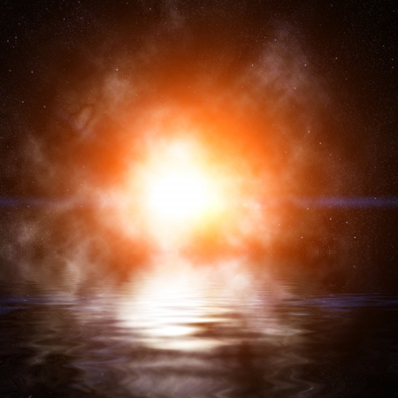 Universe filled with stars, nebula and galaxy の写真素材