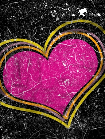 grunge heart illustrationの写真素材
