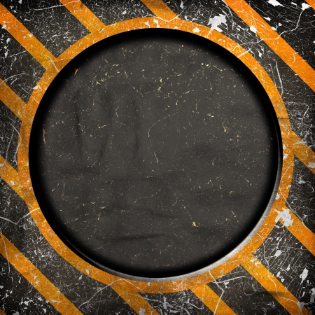 orange circle on stripped backgroundの写真素材