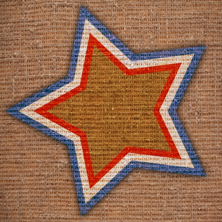 star on canvas backgroundの写真素材