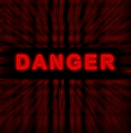word danger on digital backgroundの写真素材