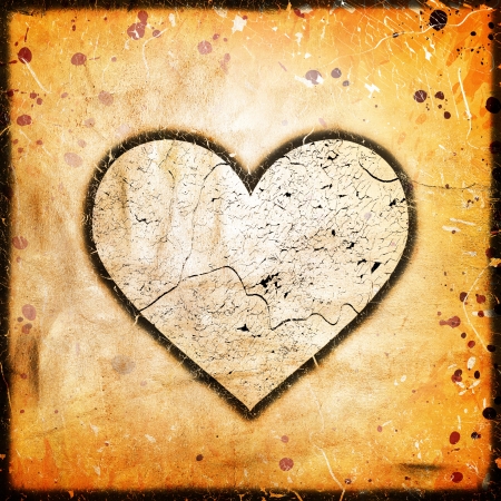 abstract heart on grunge backgroundの写真素材