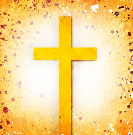 cross on abstract grunge backgroundの写真素材