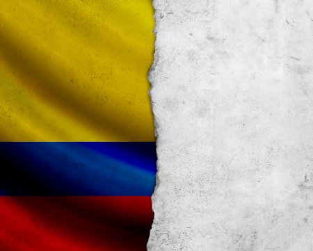 Grunge Colombia flag with paper frameの写真素材