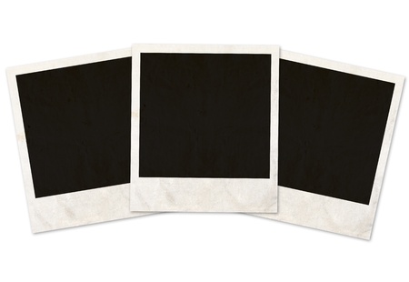 three photo frames on white backgroundの写真素材