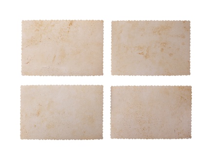 Blank instant photo hanging on the clothesline. Isolated on white backgroundの写真素材