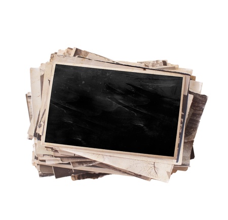 stack of old photos の写真素材