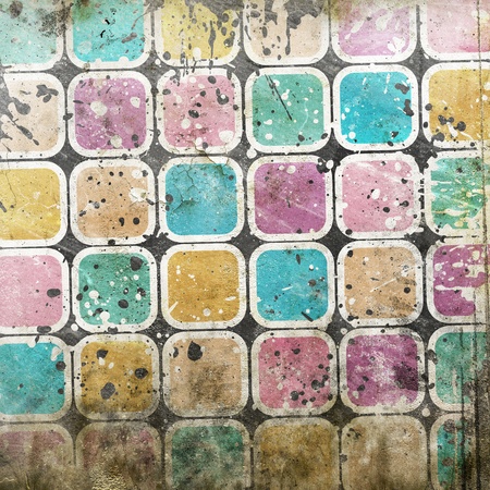 abstract squares on grunge backgroundの写真素材