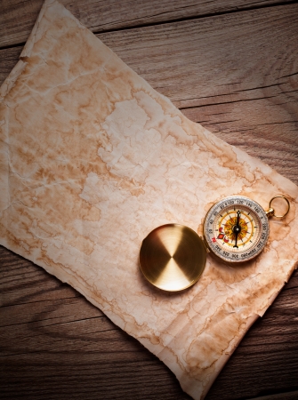 old treasure map with compass の写真素材