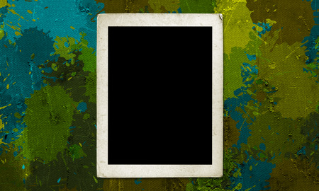 photo frame on military grunge backgroundの写真素材