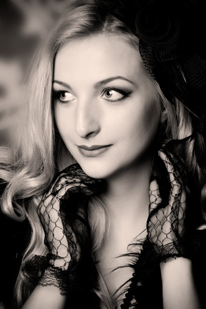portrait of a beautiful retro woman