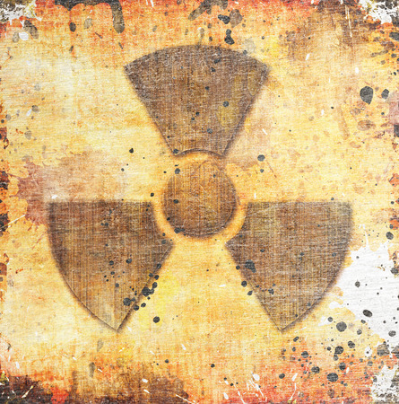 sign of radiation on grunge backgroundの写真素材