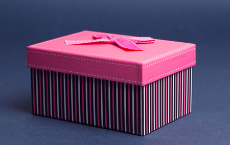 gift box on gray backgroundの写真素材