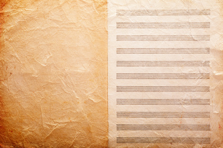 grungy blank paper sheet for musical notesの写真素材