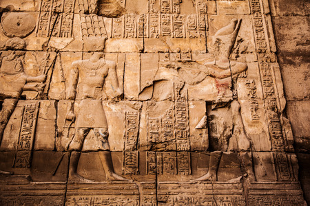 old egypt hieroglyphs carved on the stoneの写真素材