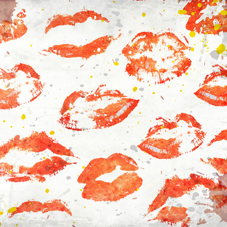 beautiful color lips on grunge backgroundの写真素材