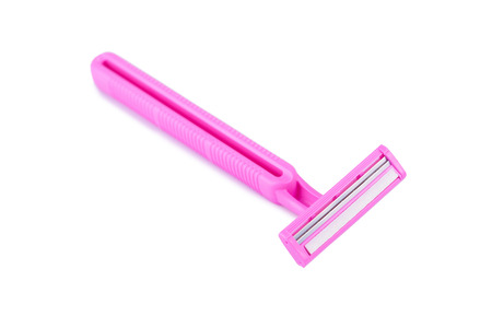 Pink lady shaver on white backgroundの写真素材