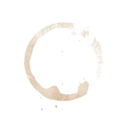 coffee cup stain on a white backgroundの写真素材