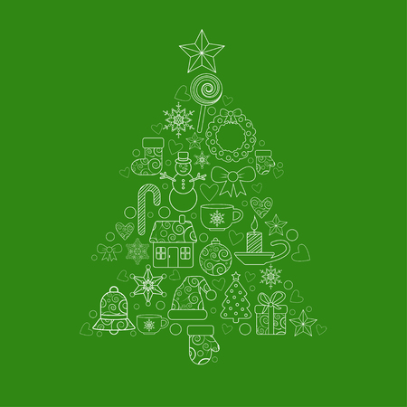 christmas design elements in the form of tree. EPSのイラスト素材