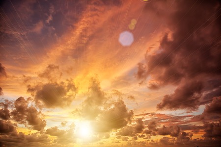 beautiful sunrise with sky in the adamant seaの写真素材