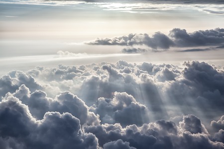Beautiful blue sky background with abstract cloudsの写真素材