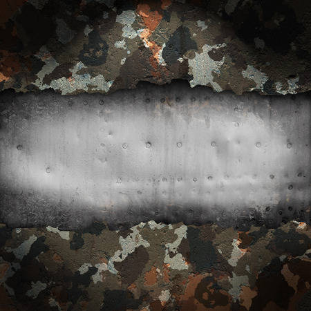 Camouflage military background with scratches and stainsの写真素材
