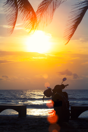 sunset on the beach in Thailand adamand seaの写真素材