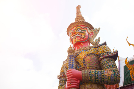 Demon Guardian in Wat Phra Kaew Grand Palace Bangkokのeditorial素材