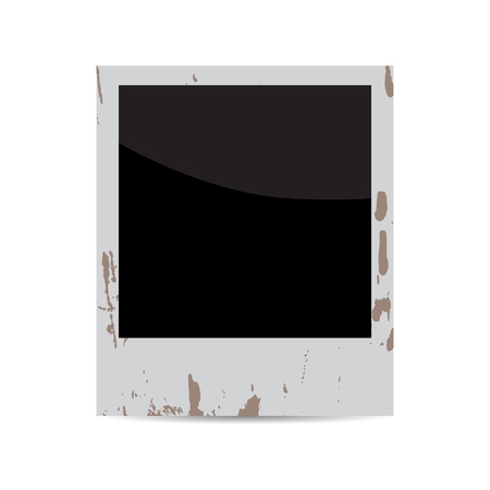 vector blank vintage photo frame isolated on whiteのイラスト素材