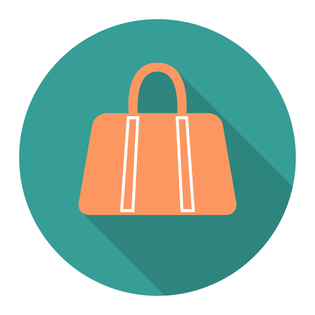 vector round flat icon with woman bagのイラスト素材