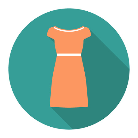 vector round flat icon with cocktail dressのイラスト素材