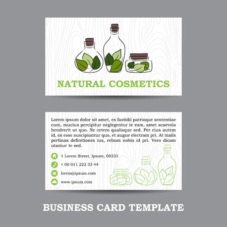 vector natural cosmetics shop business card templateのイラスト素材