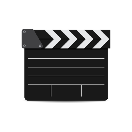vector illustration of black film clapper isolated on whiteのイラスト素材