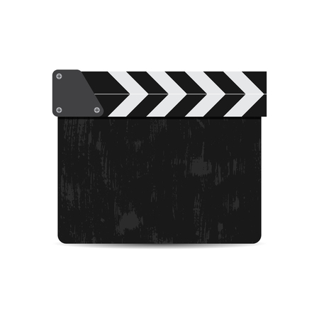 vector illustration of black film clapper isolated on whiteのイラスト素材