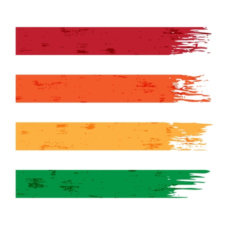 vector set of four colorful grunge stripesのイラスト素材