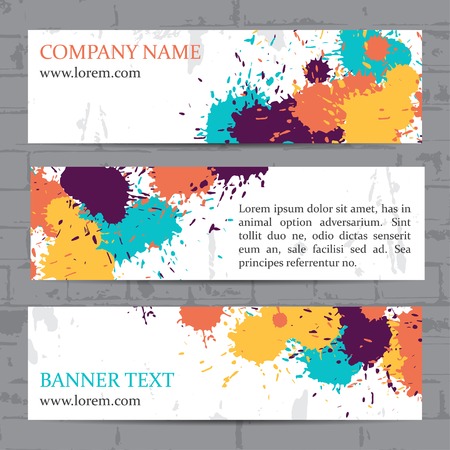 vector company banner template with ink splashes elementsのイラスト素材