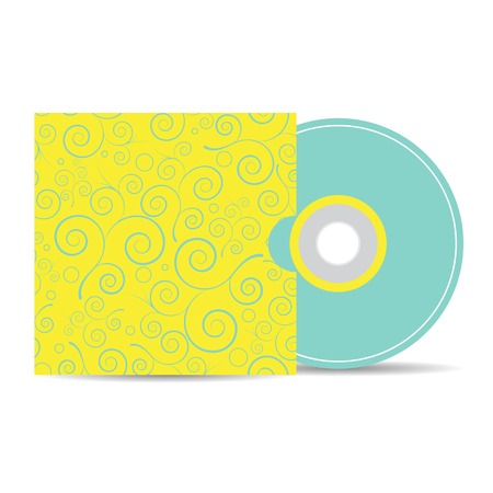 vector mock up template of blank compact disk with coverのイラスト素材